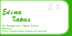 edina kapus business card